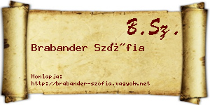 Brabander Szófia névjegykártya